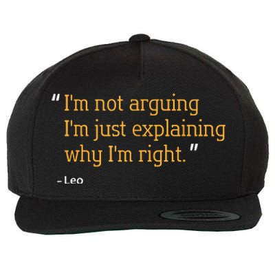 LEO Gift Quote Funny Birthday Personalized Name Idea Wool Snapback Cap