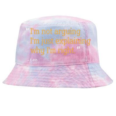 LEO Gift Quote Funny Birthday Personalized Name Idea Tie-Dyed Bucket Hat