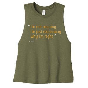 LEO Gift Quote Funny Birthday Personalized Name Idea Women's Racerback Cropped Tank