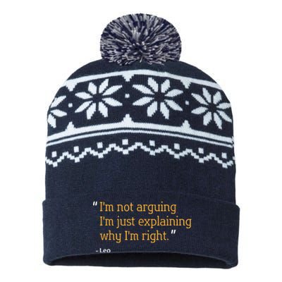 LEO Gift Quote Funny Birthday Personalized Name Idea USA-Made Snowflake Beanie