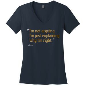 LEO Gift Quote Funny Birthday Personalized Name Idea Women's V-Neck T-Shirt