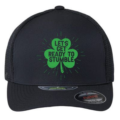 Lets Get Ready To Stumble Clover Flexfit Unipanel Trucker Cap