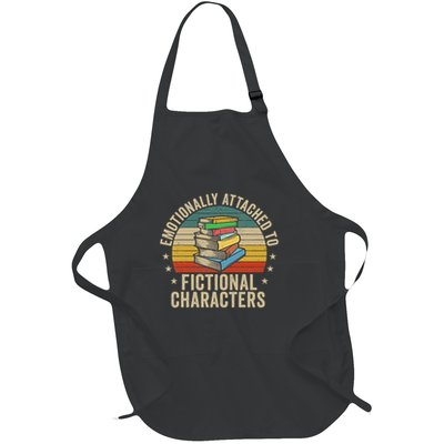 Librarian Gifts & Reading Gifts Emotionally Attached To Fictional Characters Book Lover Nerd Full-Length Apron With Pockets