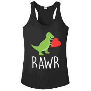 Love Gift Rawr Dinosaur Heart Mother's Father's Ladies PosiCharge Competitor Racerback Tank