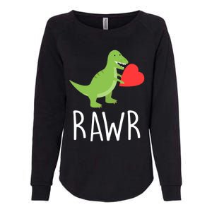 Love Gift Rawr Dinosaur Heart Mother's Father's Womens California Wash Sweatshirt