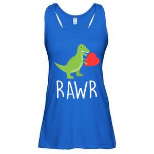 Love Gift Rawr Dinosaur Heart Mother's Father's Ladies Essential Flowy Tank