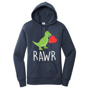 Love Gift Rawr Dinosaur Heart Mother's Father's Women's Pullover Hoodie