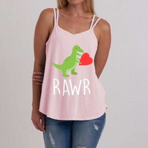 Love Gift Rawr Dinosaur Heart Mother's Father's Women's Strappy Tank