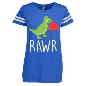 Love Gift Rawr Dinosaur Heart Mother's Father's Enza Ladies Jersey Football T-Shirt