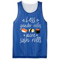 Less Gender Roles More Sushi Rolls Funny Japanese Sushi Gift Mesh Reversible Basketball Jersey Tank