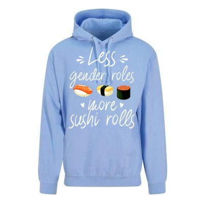 Less Gender Roles More Sushi Rolls Funny Japanese Sushi Gift Unisex Surf Hoodie