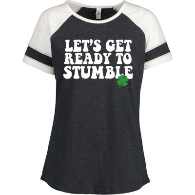 Lets Get Ready To Stumble St Patricks Day Enza Ladies Jersey Colorblock Tee