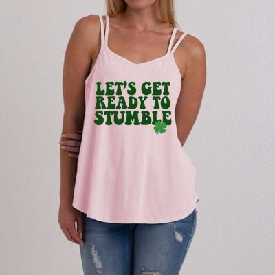 Lets Get Ready To Stumble St Patricks Day Women's Strappy Tank