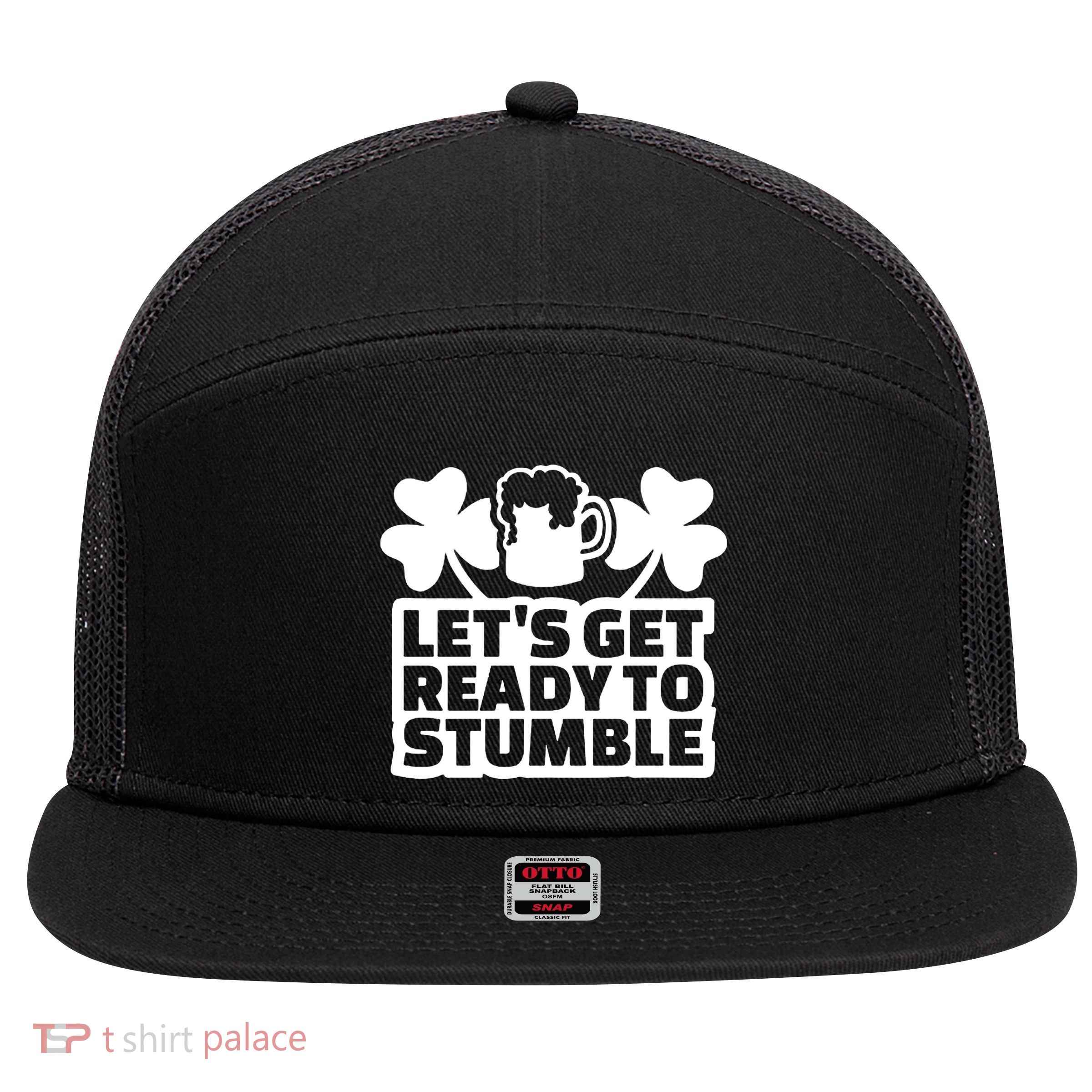 Let's Get Ready To Stumble St Patrick's Day 7 Panel Mesh Trucker Snapback Hat