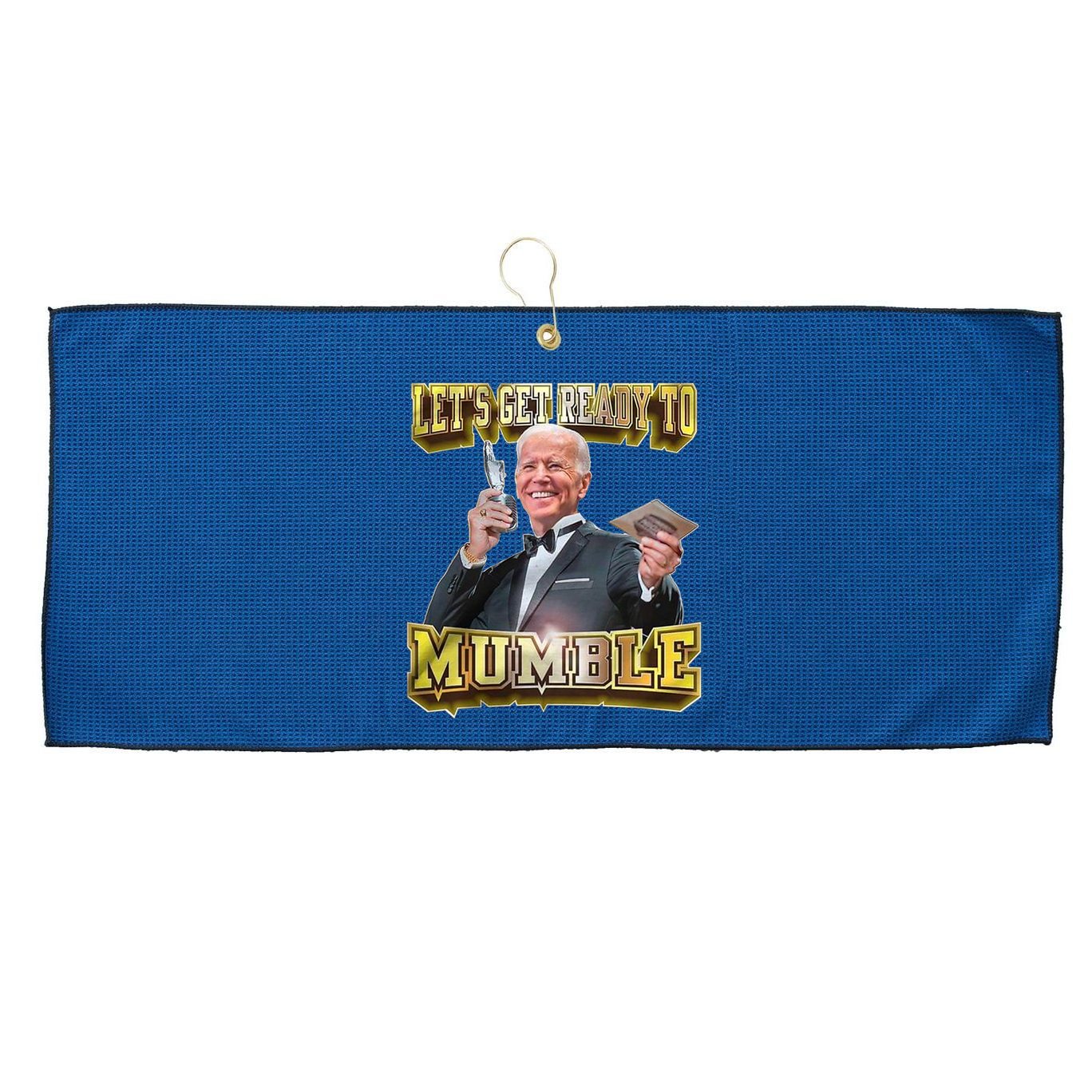 Let's Get Ready To Mumble Large Microfiber Waffle Golf Towel