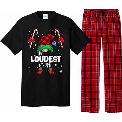 Loudest Gnome Red Buffalo Plaid Matching Family Christmas Pajama Set