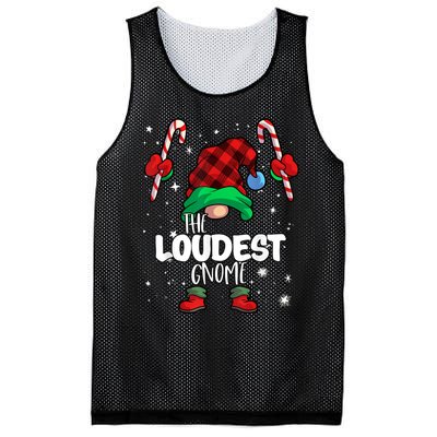 Loudest Gnome Red Buffalo Plaid Matching Family Christmas Mesh Reversible Basketball Jersey Tank