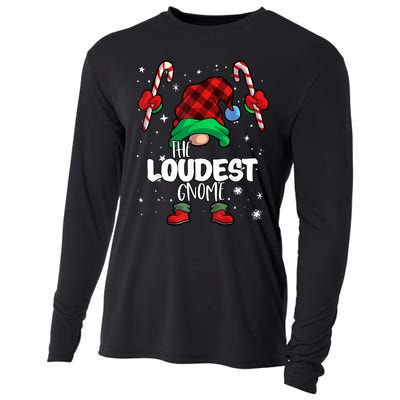 Loudest Gnome Red Buffalo Plaid Matching Family Christmas Cooling Performance Long Sleeve Crew