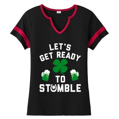 Lets Get Ready To Stumble Gift Pub St Patrick's Day Beer Meaningful Gift Ladies Halftime Notch Neck Tee