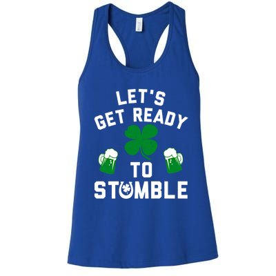 Lets Get Ready To Stumble Gift Pub St Patrick's Day Beer Meaningful Gift Women's Racerback Tank