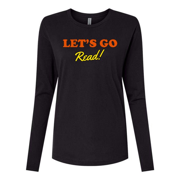 Lets Go Read Book Lover Womens Cotton Relaxed Long Sleeve T-Shirt