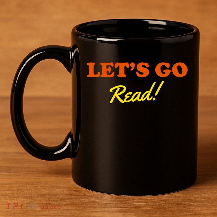 Lets Go Read Book Lover 11oz C Handle Ceramic Mug