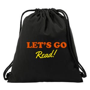 Lets Go Read Book Lover Drawstring Bag