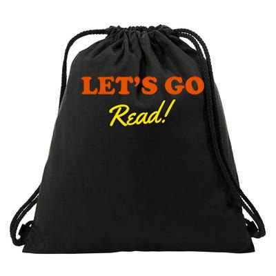 Lets Go Read Book Lover Drawstring Bag