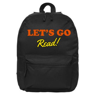 Lets Go Read Book Lover 16 in Basic Backpack