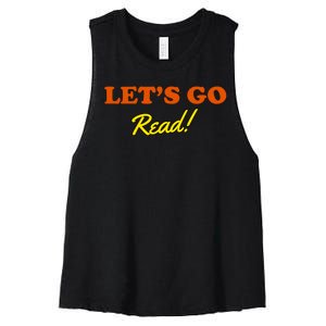 Lets Go Read Book Lover Women's Racerback Cropped Tank