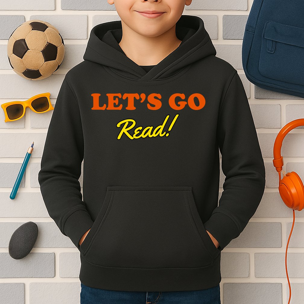 Lets Go Read Book Lover Kids Hoodie