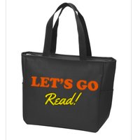Lets Go Read Book Lover Zip Tote Bag