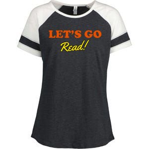 Lets Go Read Book Lover Enza Ladies Jersey Colorblock Tee