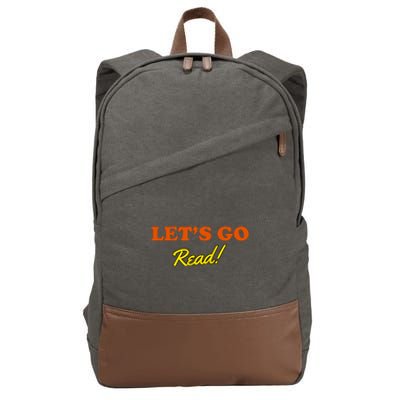 Lets Go Read Book Lover Cotton Canvas Backpack