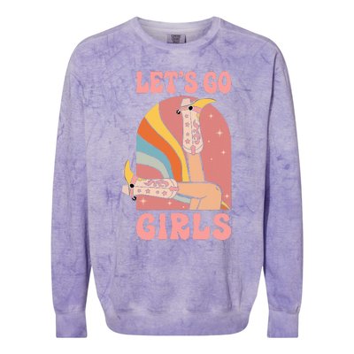 Lets Go Retro Cow Bride Bridesmaid Bachelorette Colorblast Crewneck Sweatshirt