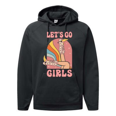 Lets Go Retro Cow Bride Bridesmaid Bachelorette Performance Fleece Hoodie