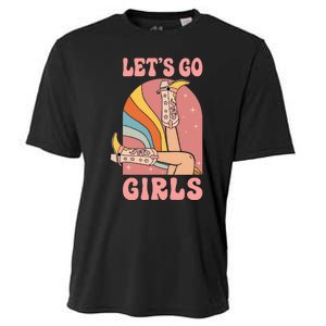 Lets Go Retro Cow Bride Bridesmaid Bachelorette Cooling Performance Crew T-Shirt