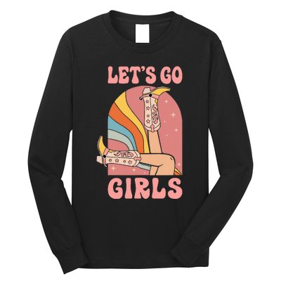 Lets Go Retro Cow Bride Bridesmaid Bachelorette Long Sleeve Shirt