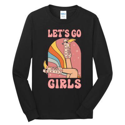 Lets Go Retro Cow Bride Bridesmaid Bachelorette Tall Long Sleeve T-Shirt