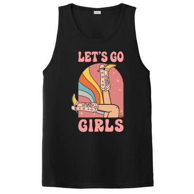 Lets Go Retro Cow Bride Bridesmaid Bachelorette PosiCharge Competitor Tank