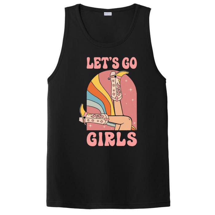 Lets Go Retro Cow Bride Bridesmaid Bachelorette PosiCharge Competitor Tank