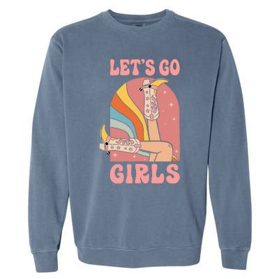 Lets Go Retro Cow Bride Bridesmaid Bachelorette Garment-Dyed Sweatshirt