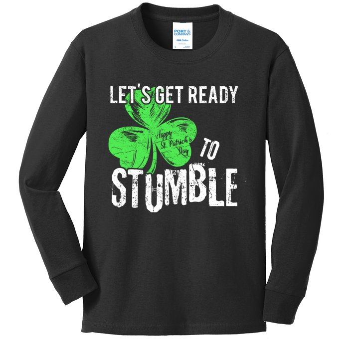 Lets Get Ready To Stumble Funny Saint St Patricks Day HOODIE Kids Long Sleeve Shirt