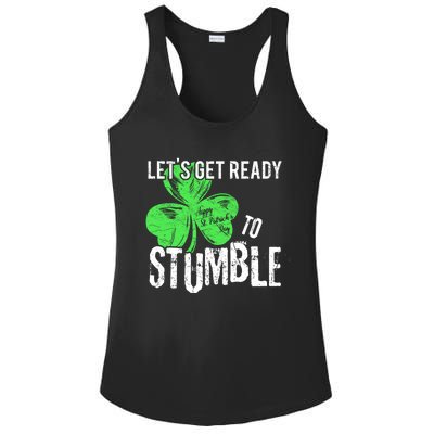 Lets Get Ready To Stumble Funny Saint St Patricks Day Gift Ladies PosiCharge Competitor Racerback Tank