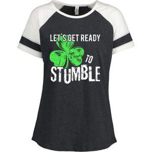 Lets Get Ready To Stumble Funny Saint St Patricks Day Gift Enza Ladies Jersey Colorblock Tee