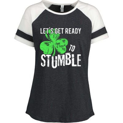 Lets Get Ready To Stumble Funny Saint St Patricks Day Gift Enza Ladies Jersey Colorblock Tee