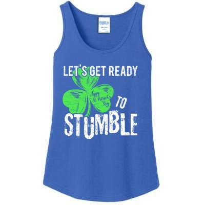 Lets Get Ready To Stumble Funny Saint St Patricks Day Gift Ladies Essential Tank