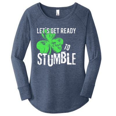 Lets Get Ready To Stumble Funny Saint St Patricks Day Gift Women's Perfect Tri Tunic Long Sleeve Shirt