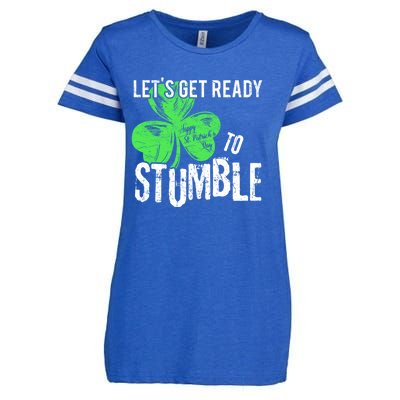 Lets Get Ready To Stumble Funny Saint St Patricks Day Gift Enza Ladies Jersey Football T-Shirt