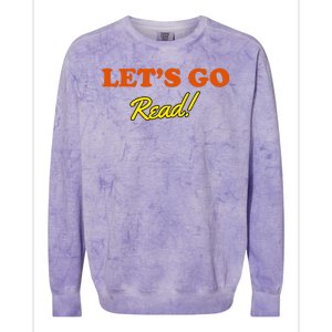 Lets Go Read Distress Book Club Colorblast Crewneck Sweatshirt